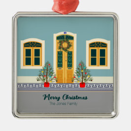 Ornamento De Metal Casa Festiva Portuguesa de Natal