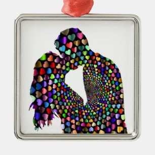 ORNAMENTO DE METAL CASAL DE BEIJO