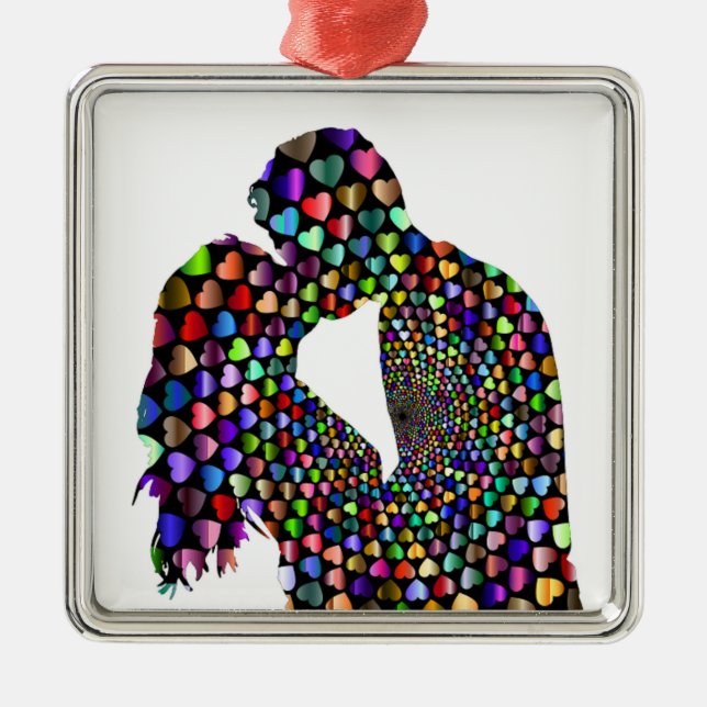 Ornamento De Metal Casal DE BEIJO (Frente)