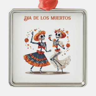 Ornamento De Metal Casal de Esqueleto Dançante Personalizado do Dia d