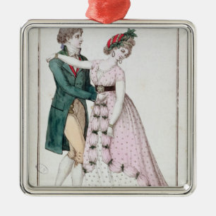 Ornamento De Metal Casal elegante que dança a valsa