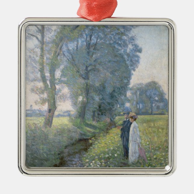 Ornamento De Metal Casal noivo (casamento e união) (noivado) (Frente)