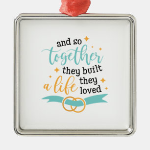 Ornamento De Metal Casal Presente Juntos Eles Construíram Uma Vida