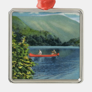 Ornamento De Metal Casal que Canoeing em um lago