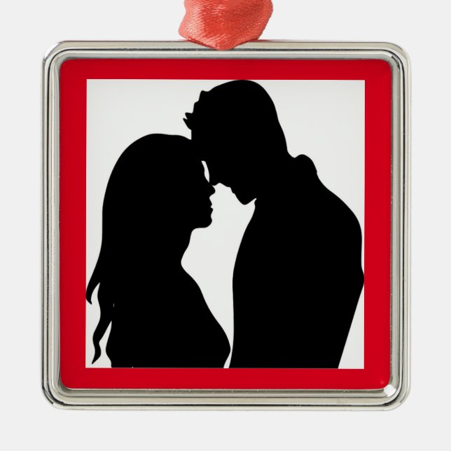ORNAMENTO DE METAL CASAL ROMÂNTICO SILHOUETTE (Frente)