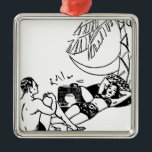 Ornamento De Metal Casal Vintage Beach<br><div class="desc">Todos os direitos reservados © Angelandspot</div>