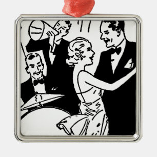 Ornamento De Metal Casal Vintage Dancing