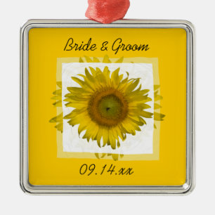 Ornamento De Metal Casamento Amarelo de Girassol