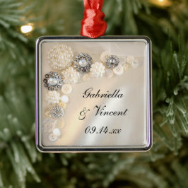 Ornamento De Metal Casamento com Manteiga Branca e Manteiga