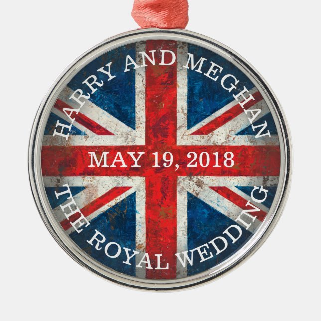 Ornamento De Metal Casamento de Harry e Meghan (Frente)