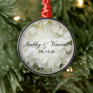 Ornamento De Metal Casamento floral do Hydrangea branco