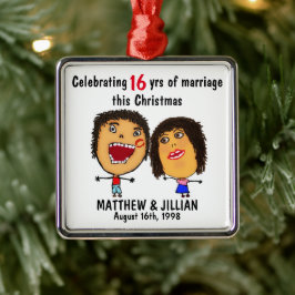 Ornamento De Metal Casamento Natal Cartoon