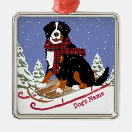 Ornamento De Metal Casas de Natal Personalizadas Bernese Mt Dog
