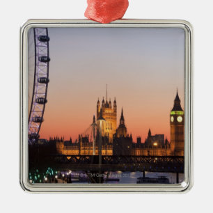 Ornamento De Metal Casas do parlamento & do olho de Londres