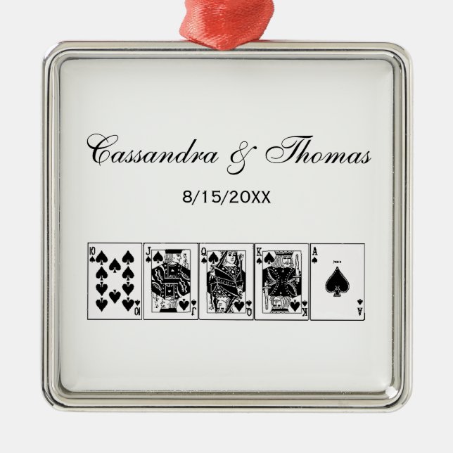 Ornamento De Metal Casino Night Poker Royal Hetero Flush Spades (Frente)