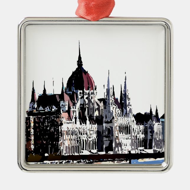 Ornamento De Metal Castelo de Budapeste (Frente)