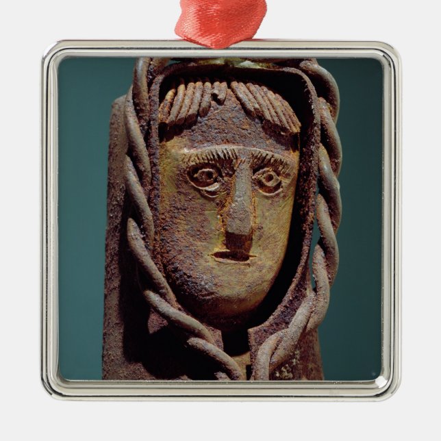 Ornamento De Metal Castiçal com uma figura de Jesus (Frente)
