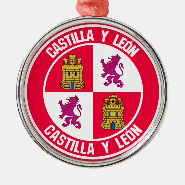 Ornamento De Metal Castilla y León Round Emblem (Frente)