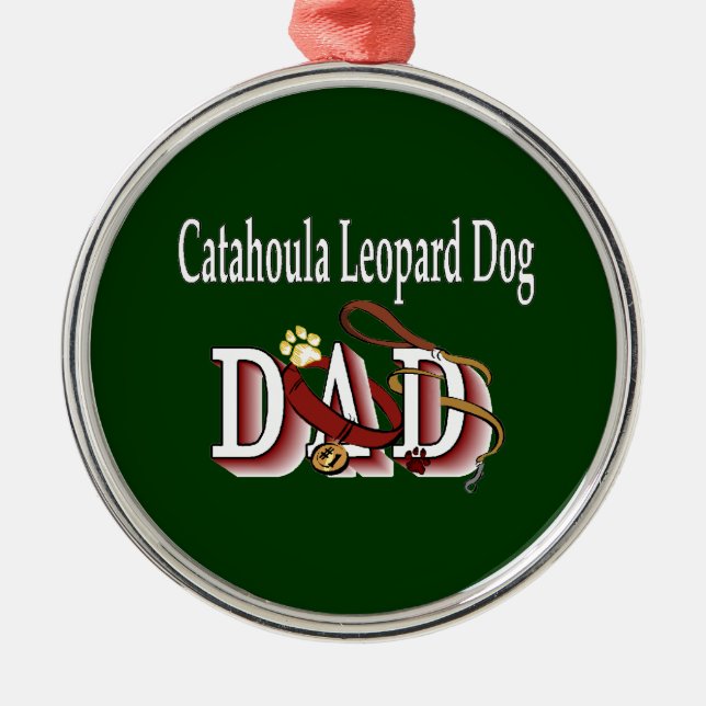 Ornamento De Metal Catahoula Leopard Dog Pai (Frente)