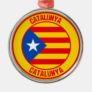 Ornamento De Metal Catalunya Round Emblem