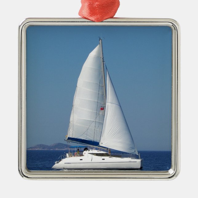 Ornamento De Metal Catamaran Catchup (Frente)