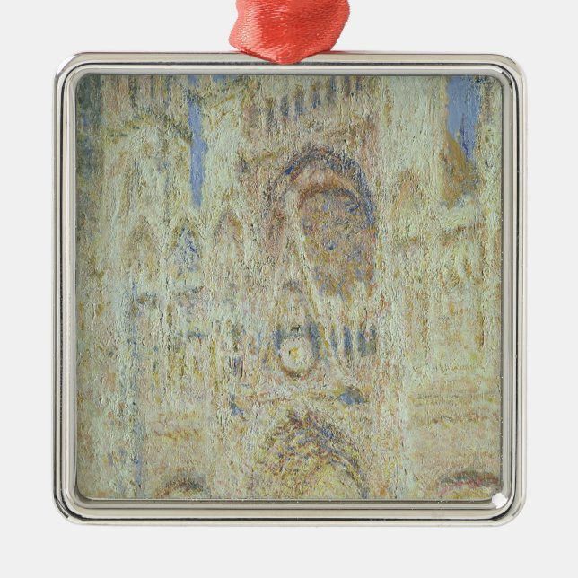 Ornamento De Metal Catedral de Claude Monet | Rouen no por do sol, (Frente)