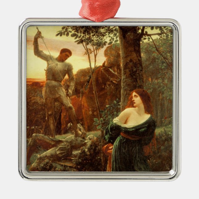 Ornamento De Metal Cavalheirismo (por Frank Dicksee) (Frente)