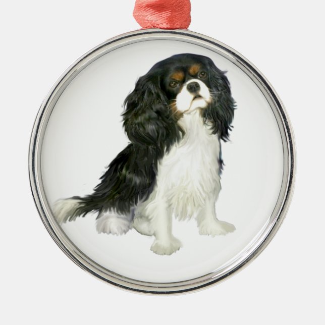 Ornamento De Metal Cavalier King Charles - Tri Colorido (Frente)