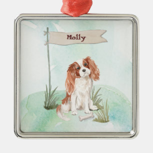 Ornamento De Metal Cavalier Rei Charles Spaniel Pet Cavalier