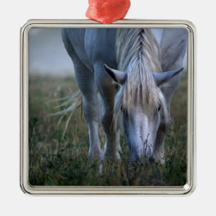 Ornamento De Metal Cavalo branco