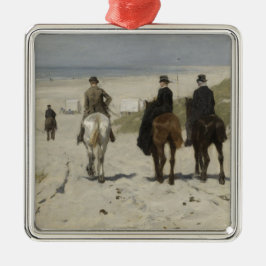 Ornamento De Metal Cavalo da Manhã na Praia (por Anton Mauve)