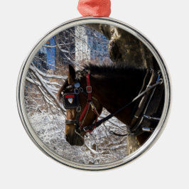Ornamento De Metal Cavalo de carruagem do inverno