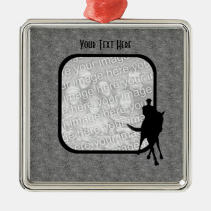 Ornamento De Metal Cavalo De Dressagem E Faça Sua Foto.