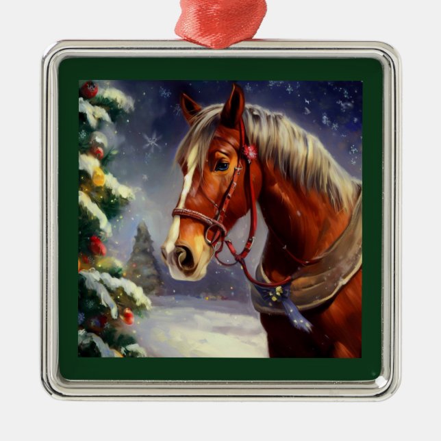 Ornamento De Metal Cavalo de Natal 1 (Frente)