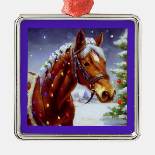 Ornamento De Metal Cavalo de Natal 3 (Frente)