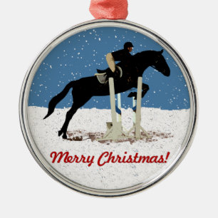 Ornamento De Metal Cavalo de Natal Bonito saltando