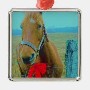 Ornamento De Metal Cavalo de Natal retrô