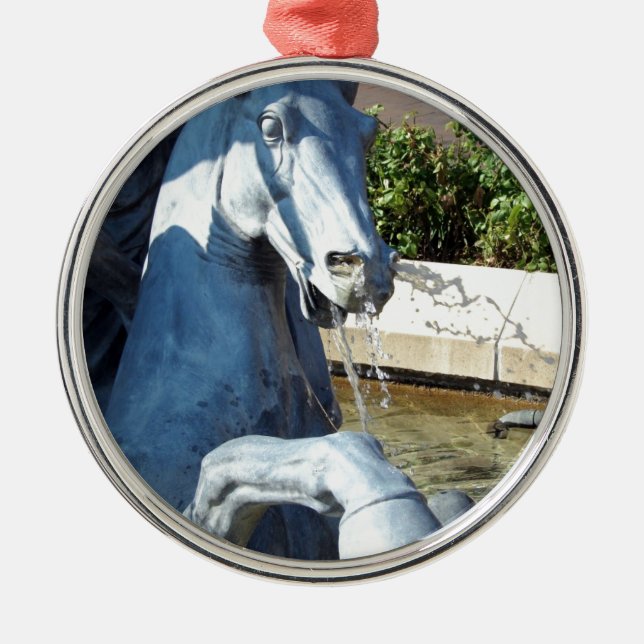 Ornamento De Metal Cavalo de Netuno, Detalhe da Fonte de Plaza (Frente)