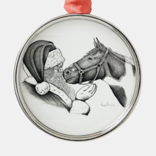 Ornamento De Metal Cavalo de Pintura de Natal e Papais noeis
