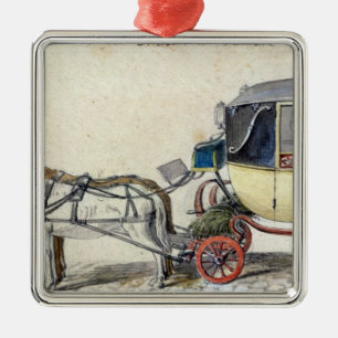 Ornamento De Metal Cavalo e carruagem, 1825