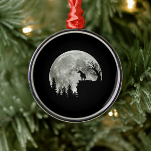 Ornamento De Metal Cavalo Em Montanha Espantada Lua De Halloween