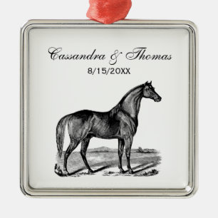 Ornamento De Metal Cavalo Vintage em Pé