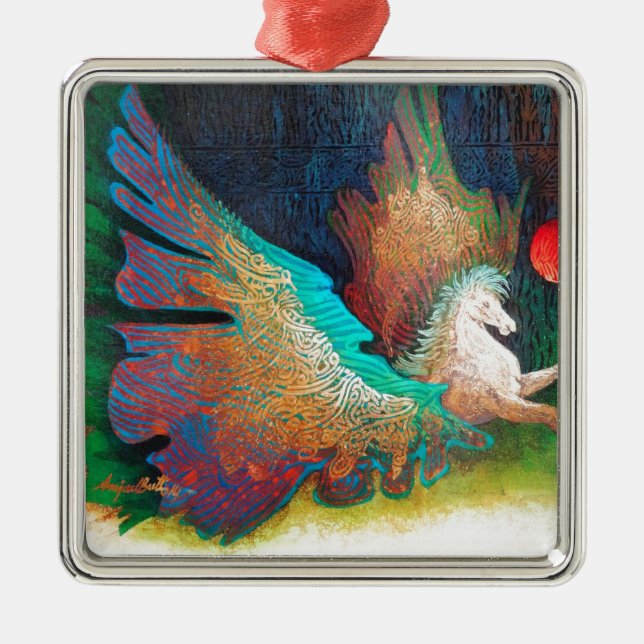 Ornamento De Metal Cavalo Voador (Frente)