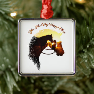 Ornamento De Metal Cavalo, Você É Meu Lugar Feliz Para A Mulher Do Ca