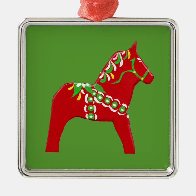 Ornamento De Metal Cavalos de Natal Dala (Frente)