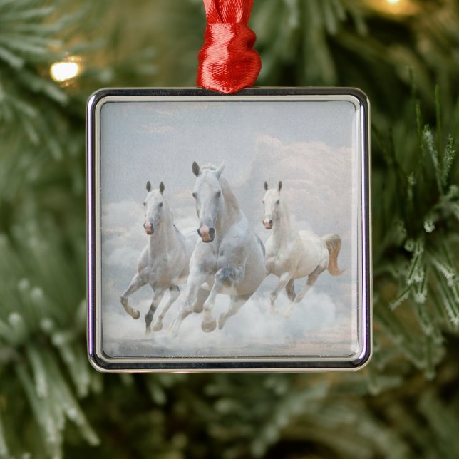 Ornamento De Metal Cavalos nas nuvens (Árvore)