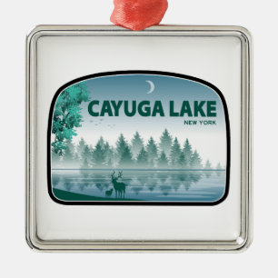 Ornamento De Metal Cayuga Lake New York Deer