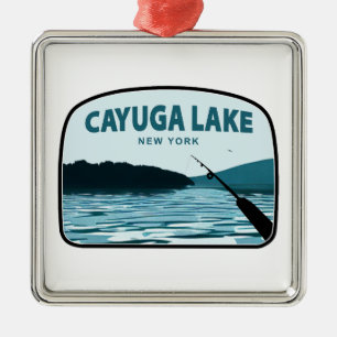 Ornamento De Metal Cayuga Lake New York Rod