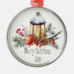 Ornamento De Metal Ce Personalizada Da Maçã De Pinheiro Holly