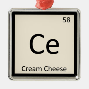 Ornamento De Metal Ce - Química do Cream Cheese Símbolo da Tabela Per